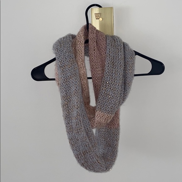 Anthropologie Madison 88 sequined Infinity Scarf Blue/ Pink - Picture 2 of 11